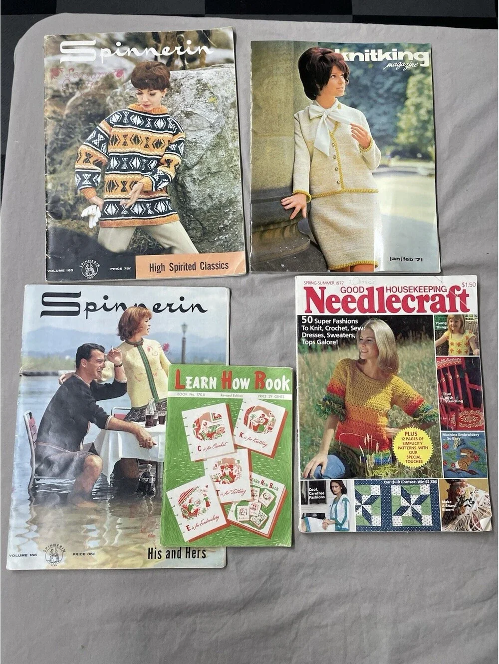 Spinnerin Knitting Pattern Booklet Fashions in Living Afghan Patterns And More
